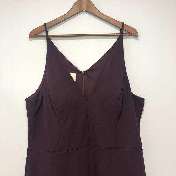 BHLDN Womens Jones V-Neck Crepe Maxi Dress in Purple Size US 20 - Picture 2 of 9
